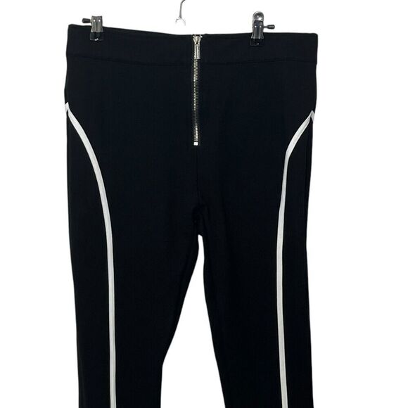 Maniere De Voir Trim Leggings Black Women’s Size 14 High Rise Zip Compression - Picture 3 of 12